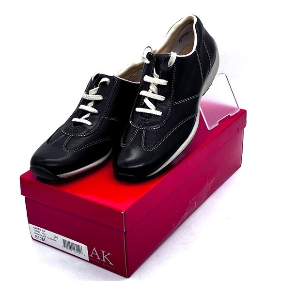 Anne Klein Shoes - Anne Klein Satire Chocolate Leather Lace-Up Sneakers Shoes Womens Size 8.5M New